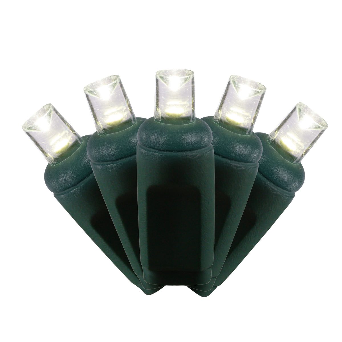 5MM Concave 50L Lights - 6" Spacing - Green Cord (Retail Box)