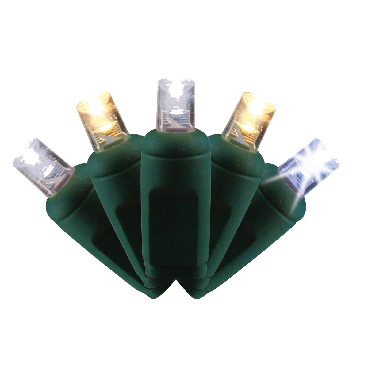 5MM Concave 50L Lights - 6" Spacing - Green Cord (Reel)
