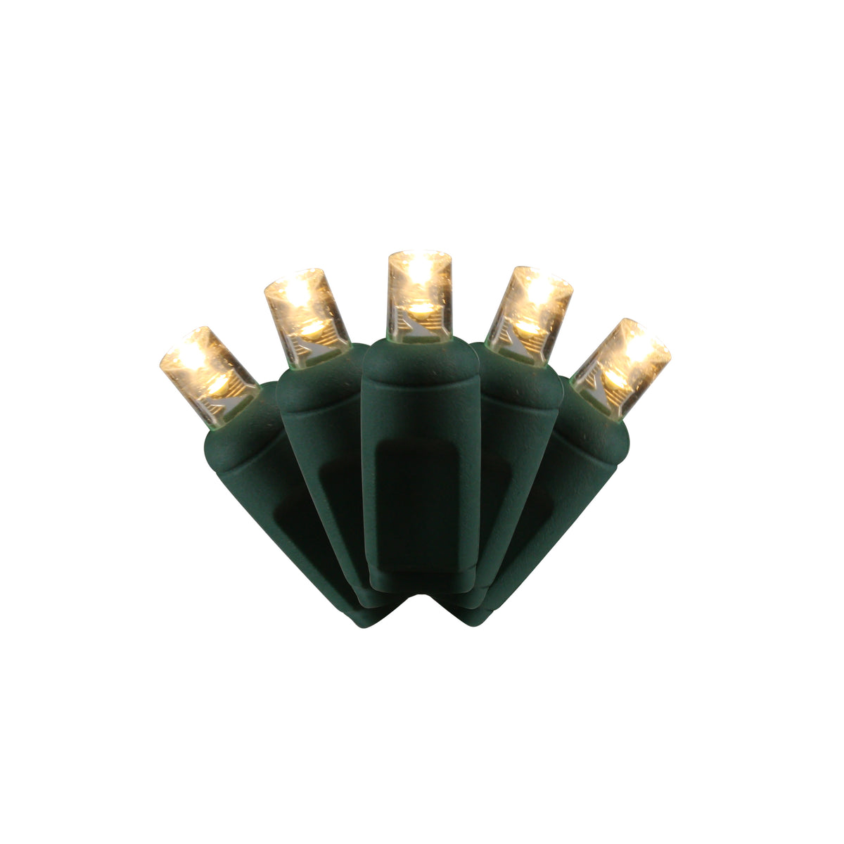5MM Concave 50L Lights - 6" Spacing - Green Cord (Reel)
