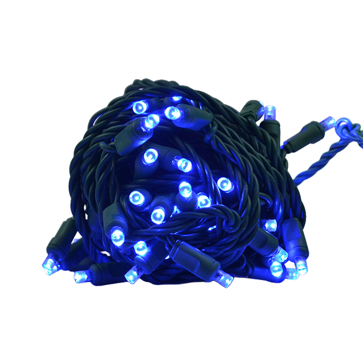 5MM Concave 50L Lights - 6" Spacing - Green Cord (Balled)