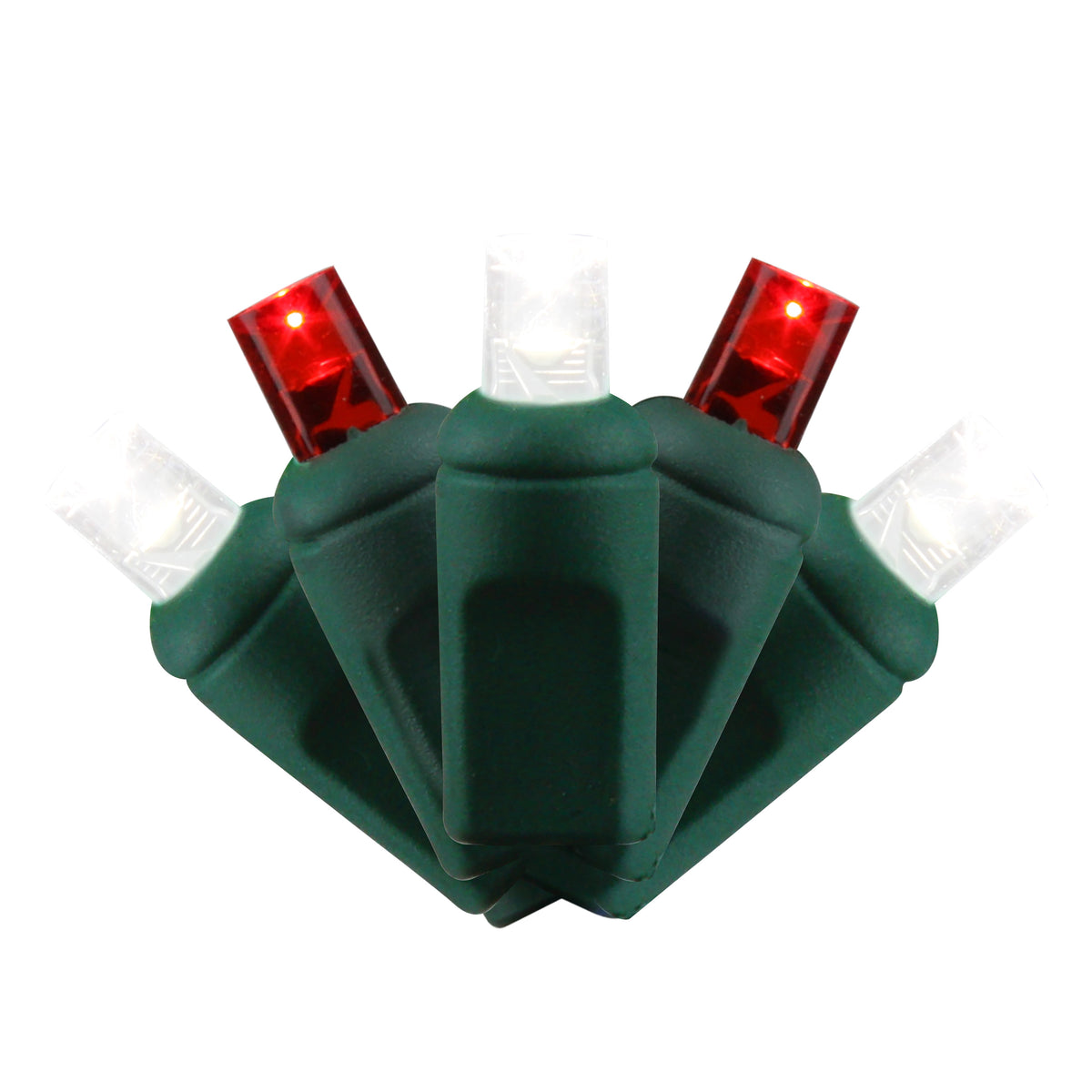 5MM Concave 50L Lights - 6" Spacing - Green Cord (Balled)