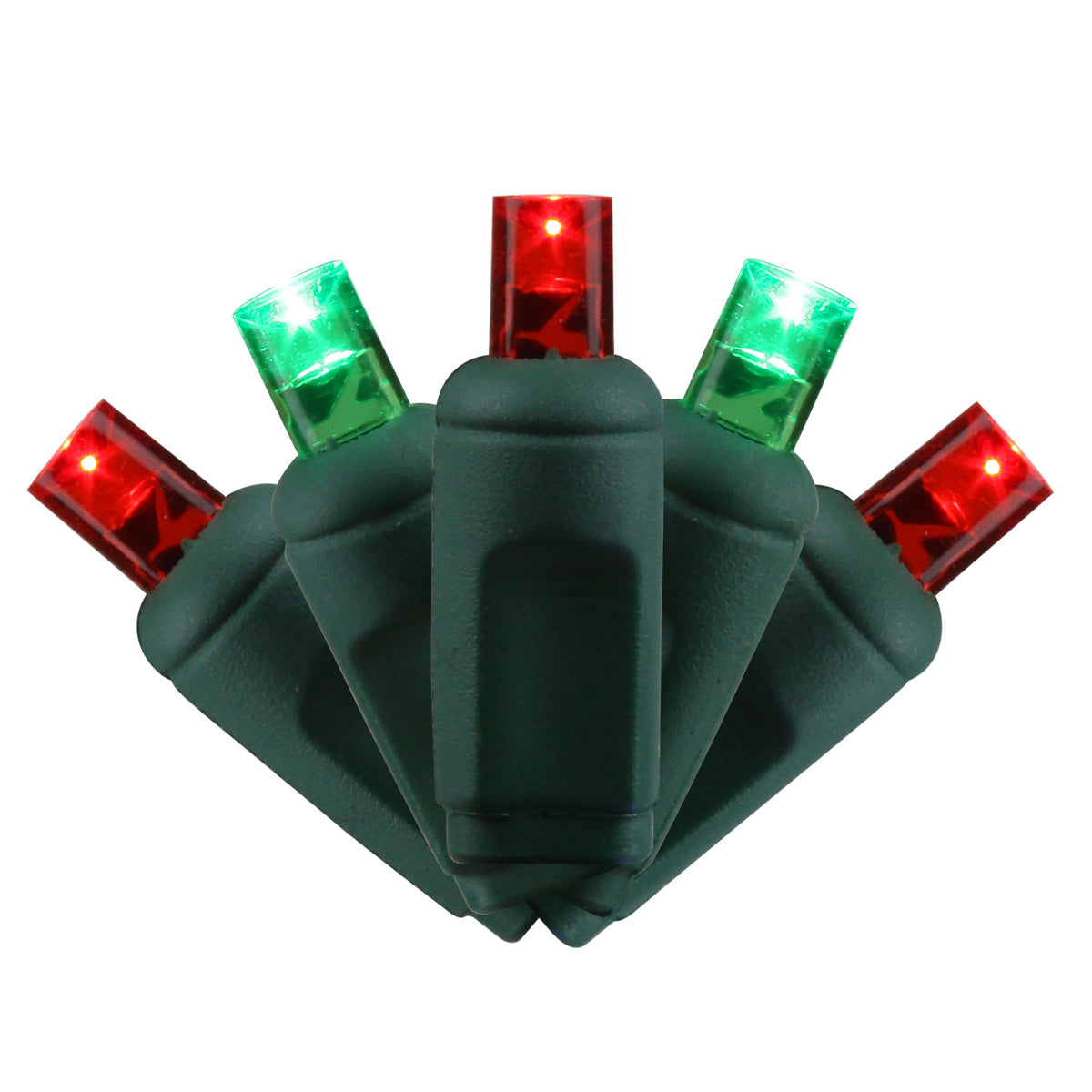 5MM Concave 50L Lights - 6" Spacing - Green Cord (Balled)