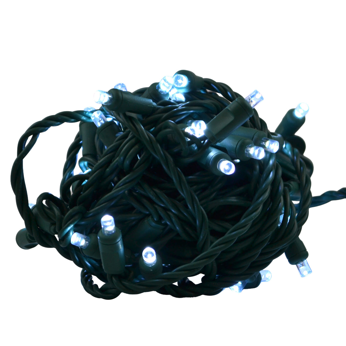 5MM Concave 50L Lights - 6" Spacing - Green Cord (Balled)