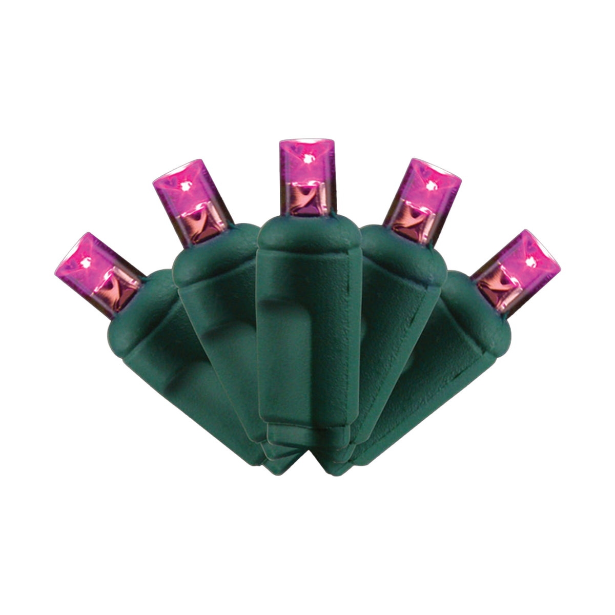 5MM Concave 50L Lights - 6" Spacing - Green Cord (Balled)