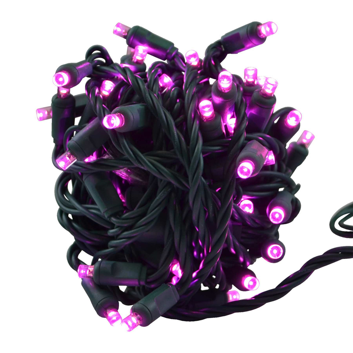 5MM Concave 50L Lights - 6" Spacing - Green Cord (Balled)