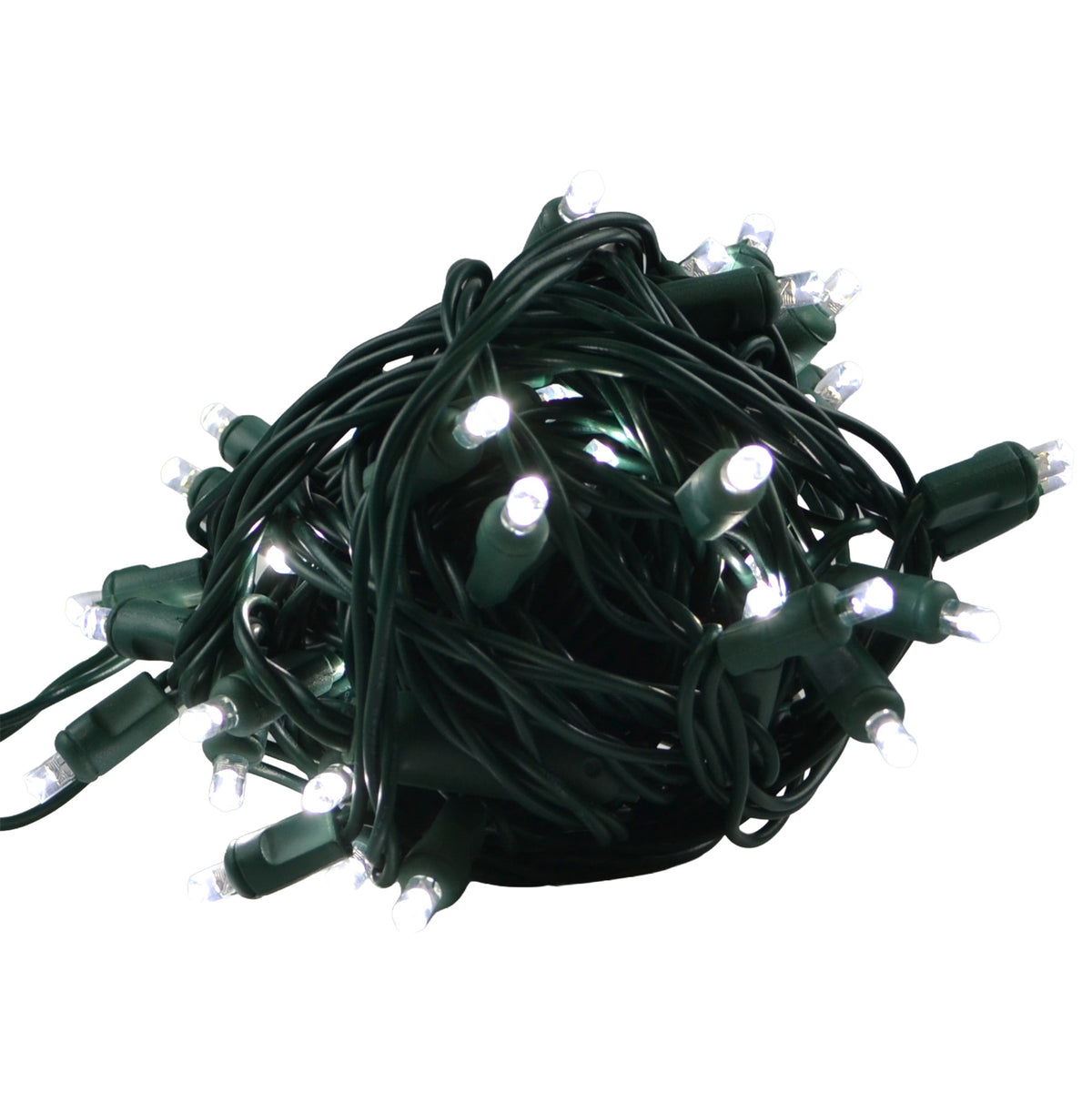 5MM Concave 50L Lights - 6" Spacing - Green Cord (Balled)