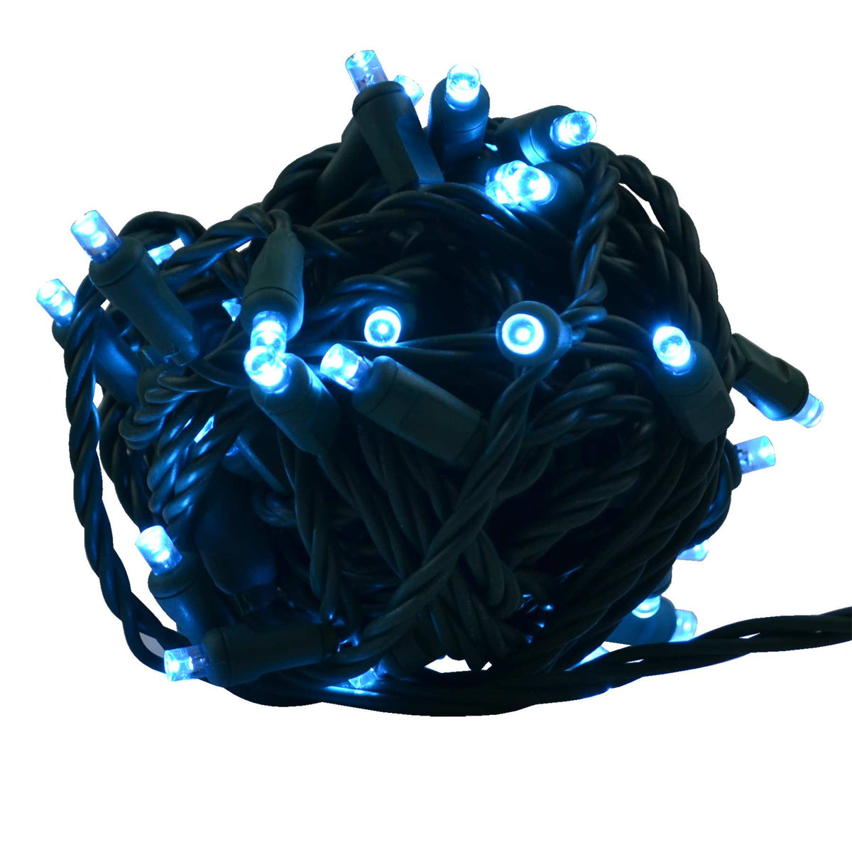 5MM Concave 50L Lights - 6" Spacing - Green Cord (Balled)