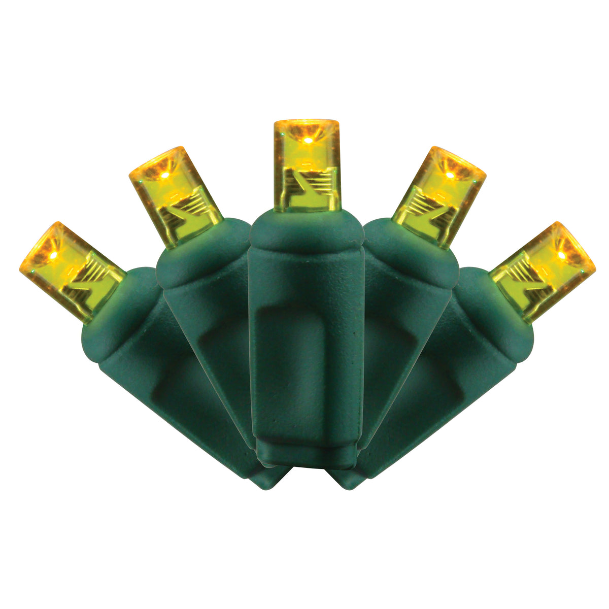 5MM Concave 50L Lights - 6" Spacing - Green Cord (Balled)