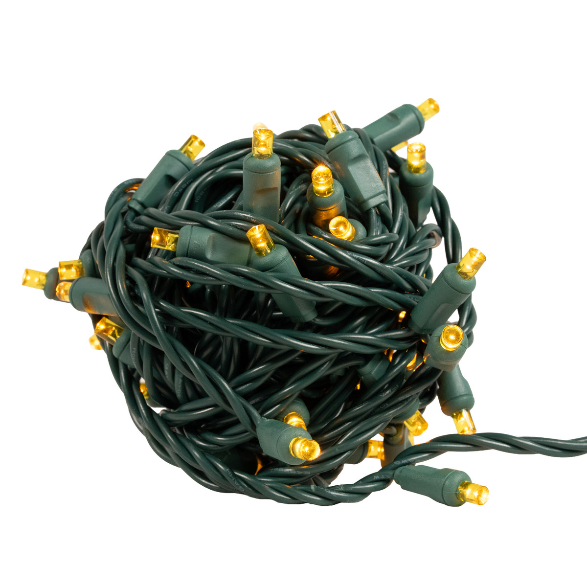 5MM Concave 50L Lights - 6" Spacing - Green Cord (Balled)