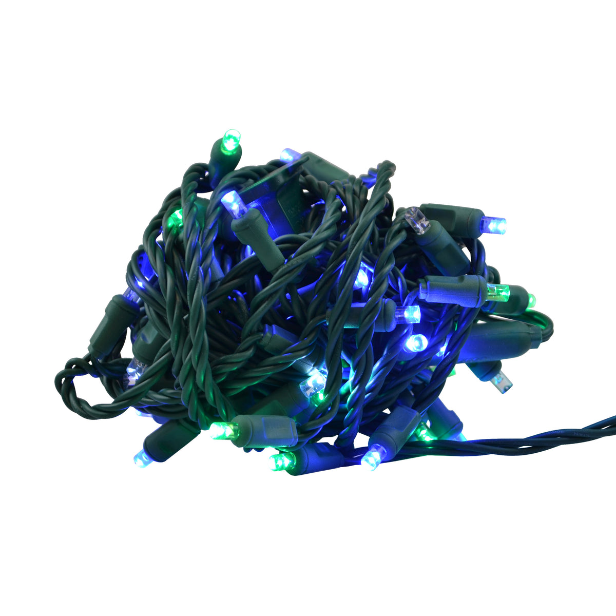 5MM Concave 50L Lights - 6" Spacing - Green Cord (Balled)