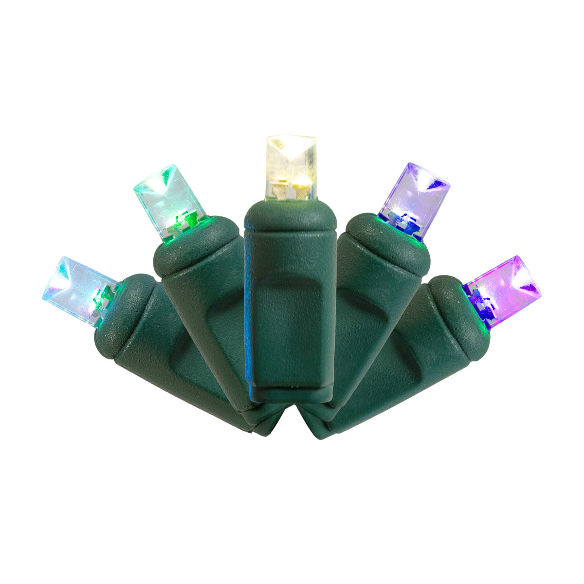 5MM Concave 50L Lights - 6" Spacing - Green Cord (Balled)