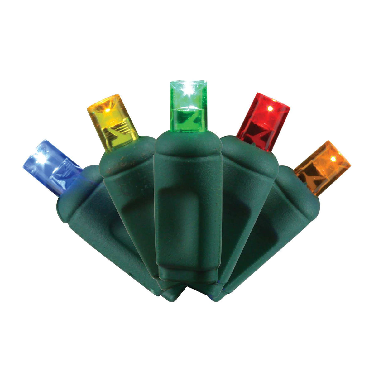5MM Concave 50L Lights - 4" & 6" Alternating Spacing - Green Cord (Balled)