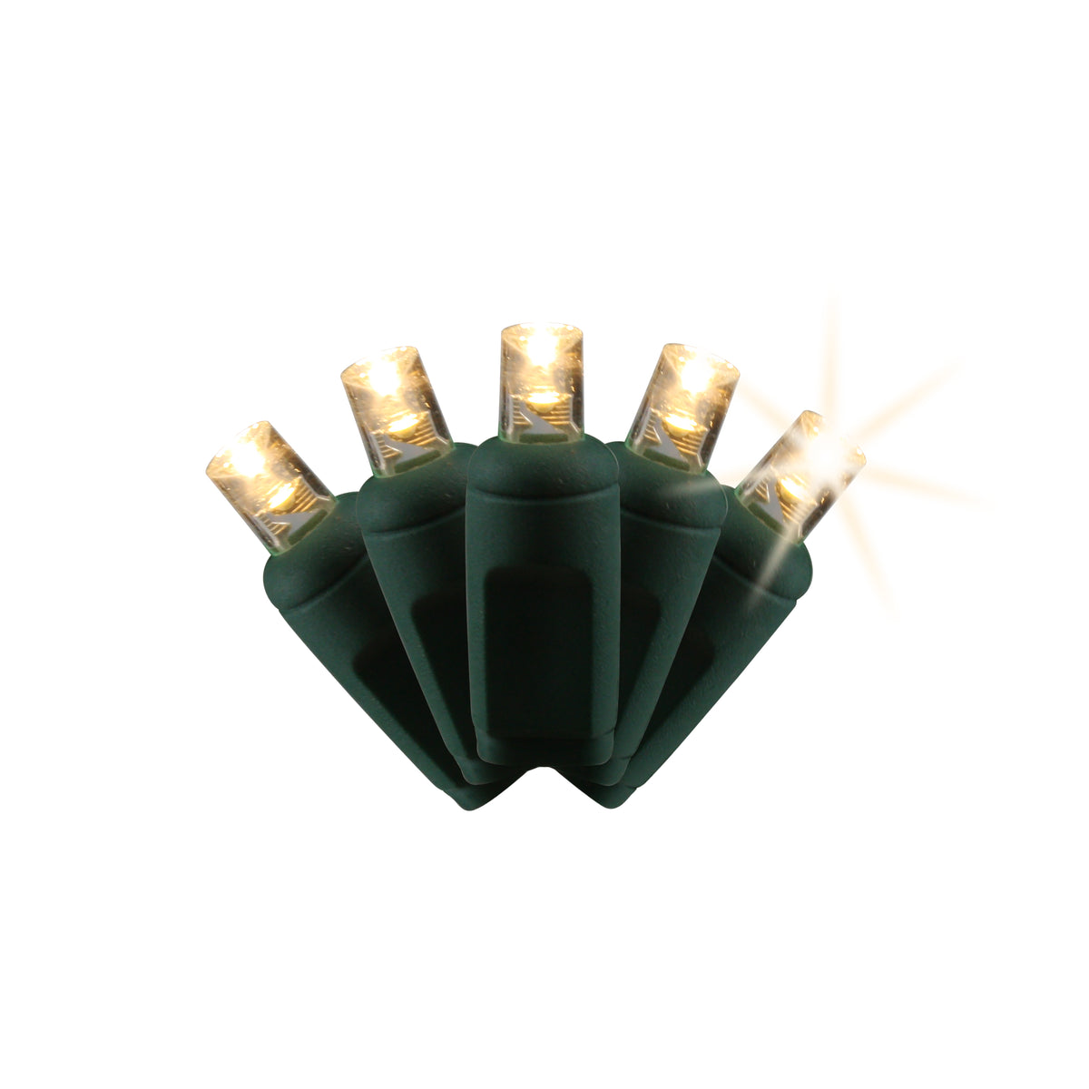 5MM Concave 50L Lights - 6" Spacing - Green Cord (Balled)