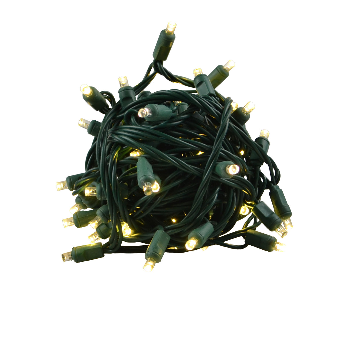5MM Concave 35L Lights - 6" Spacing - Green Cord (Balled)