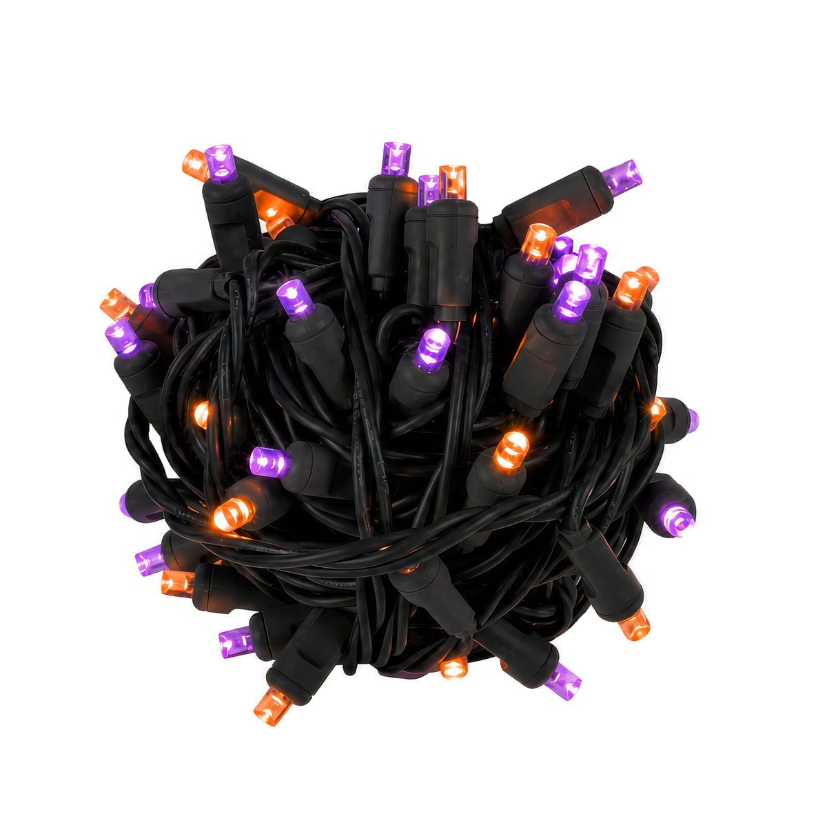 5MM Concave 50L Lights - 6" Spacing - Black Cord (Balled)