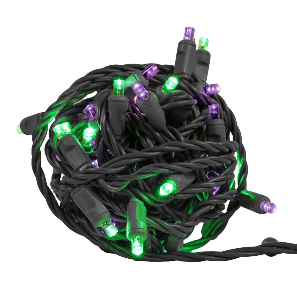 5MM Concave 50L Lights - 6" Spacing - Black Cord (Balled)