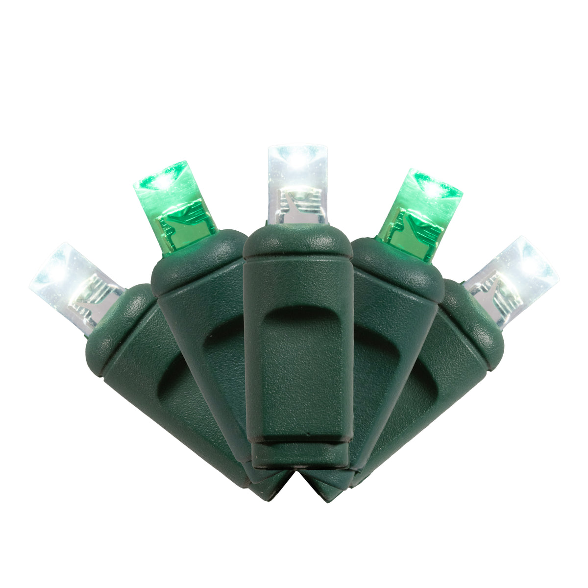 5MM Concave 50L Lights - 6" Spacing - Green Cord (Balled)