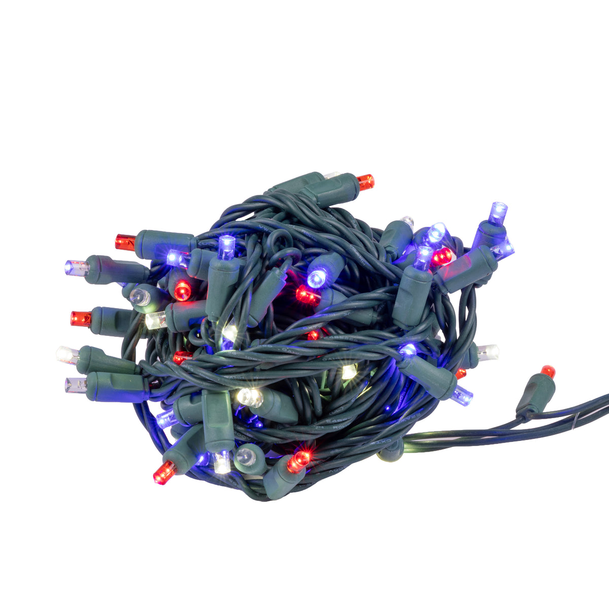 5MM Concave 50L Lights - 6" Spacing - Green Cord (Balled)
