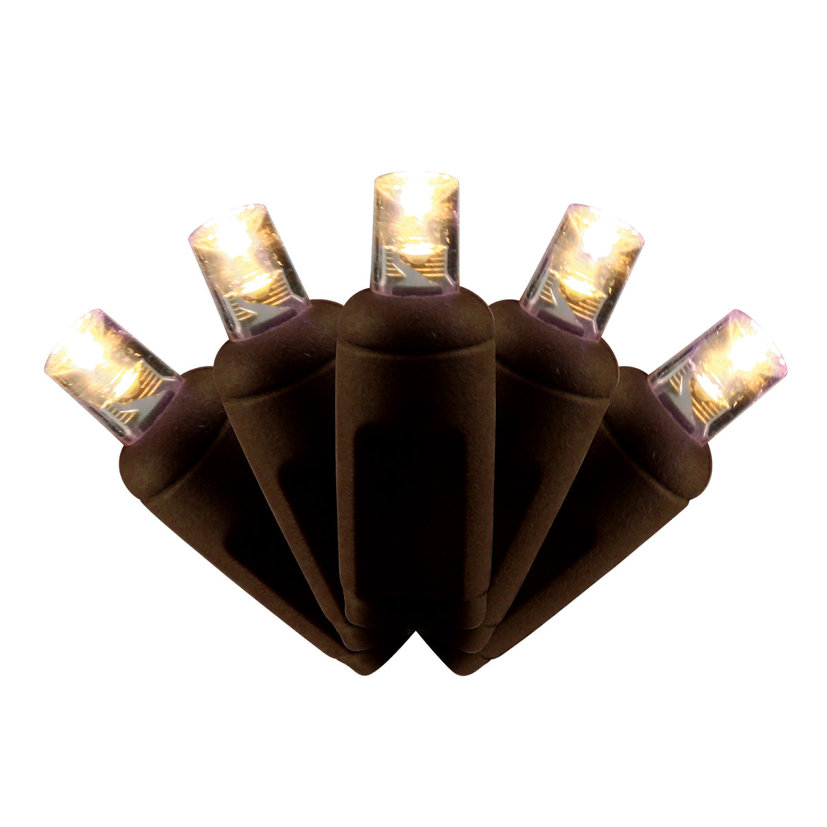 5MM Concave 70L Coax Lights - 6" Spacing - Brown Cord (Balled)