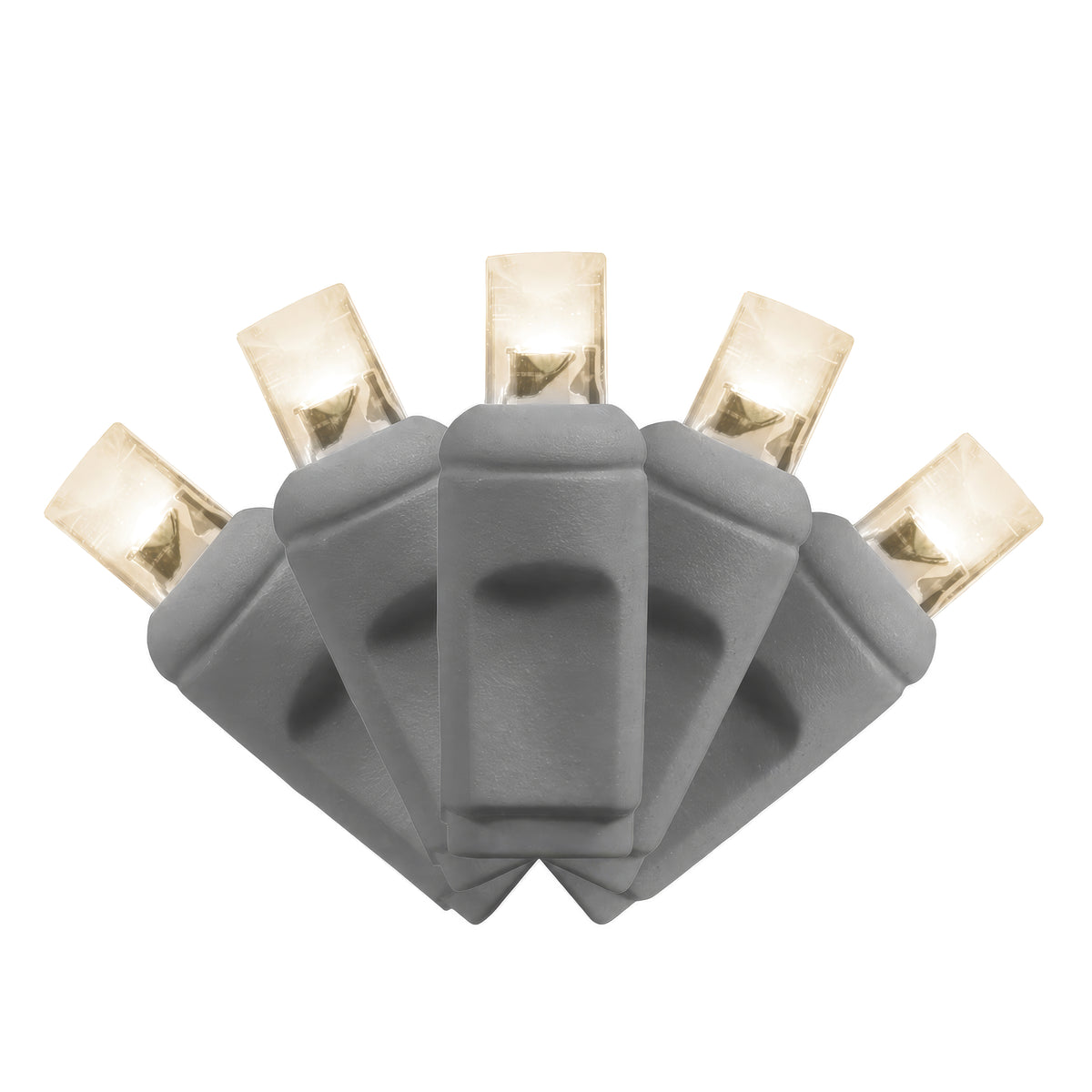 5MM Concave 100L Coax Lights - 6" Spacing - Gray Cord (Polybag)