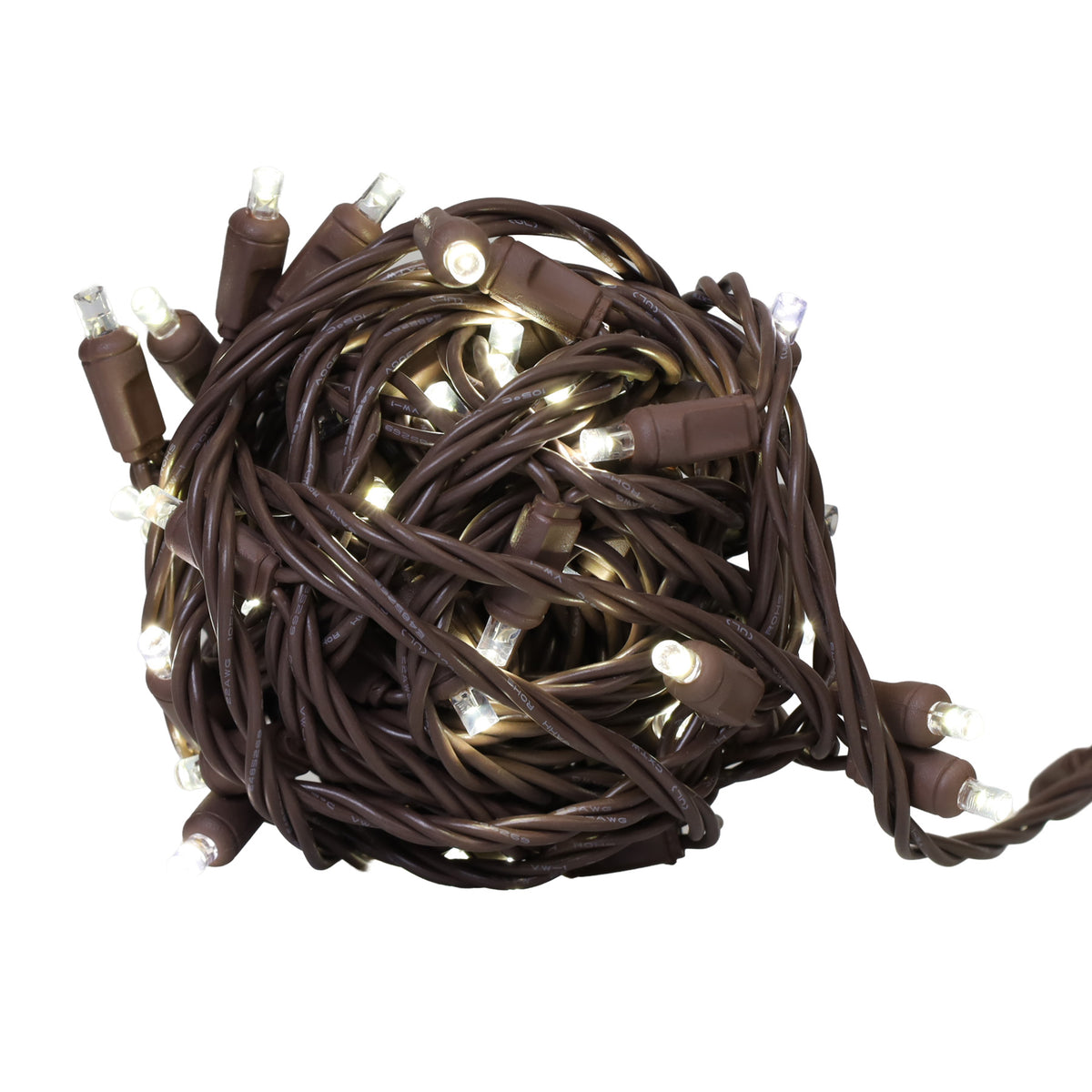 5MM Concave 70L Coax Lights - 6" Spacing - Brown Cord (Balled)