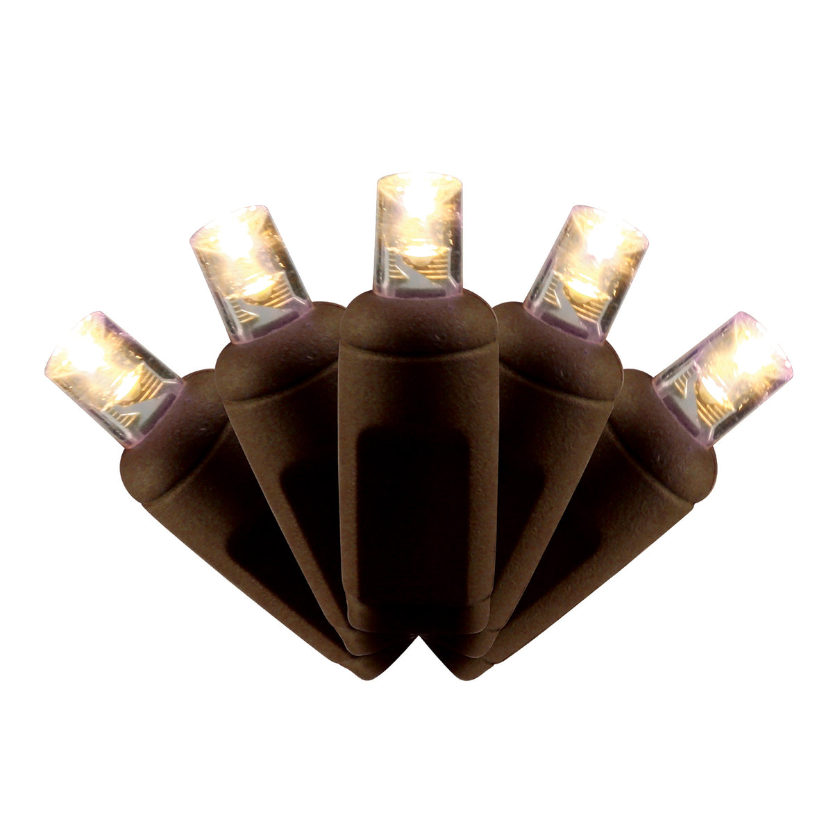 5MM Concave 70L Coax Lights - 6" Spacing - Brown Cord (Balled)