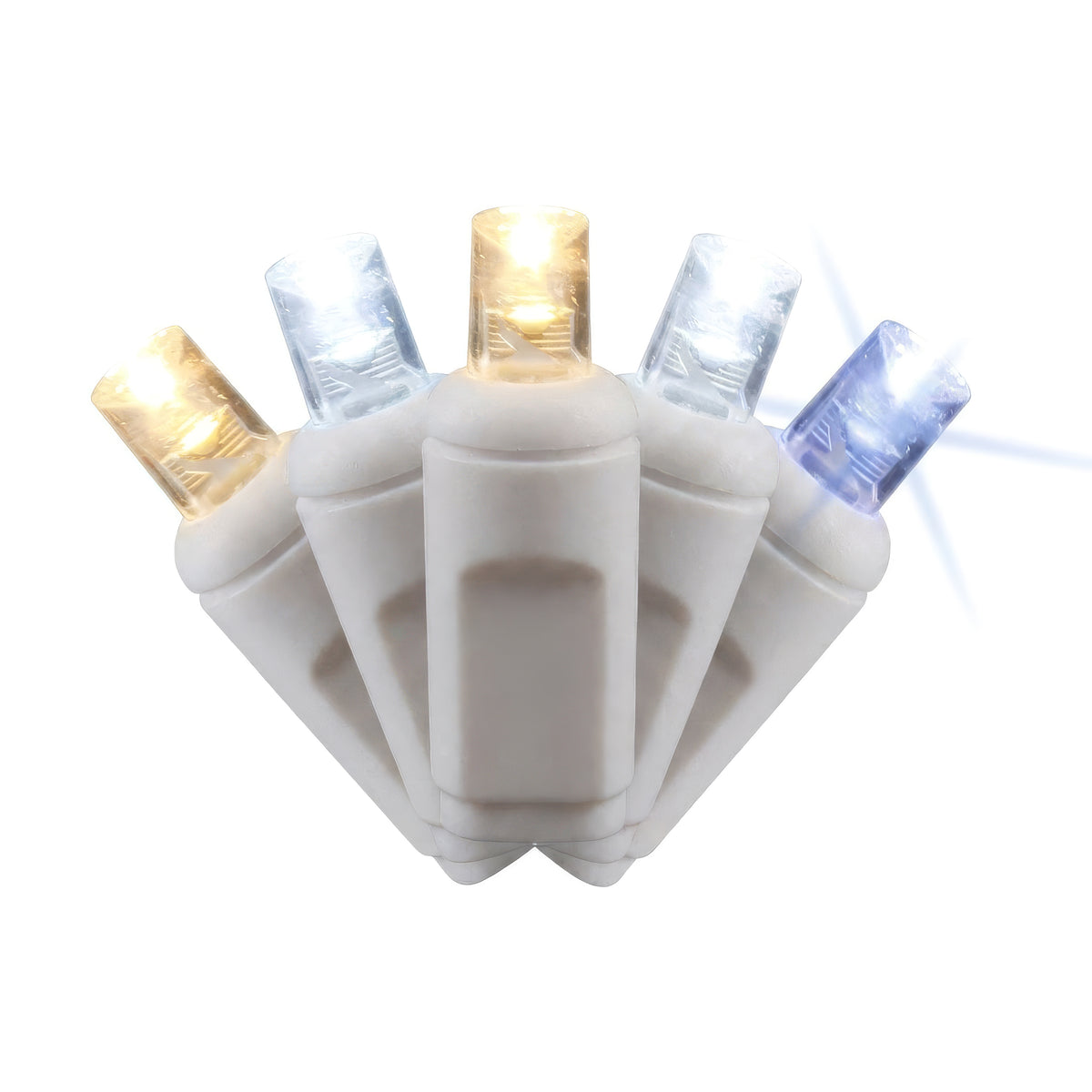 5MM Concave 70L Coax Lights - 4" Spacing - White Cord (Balled)