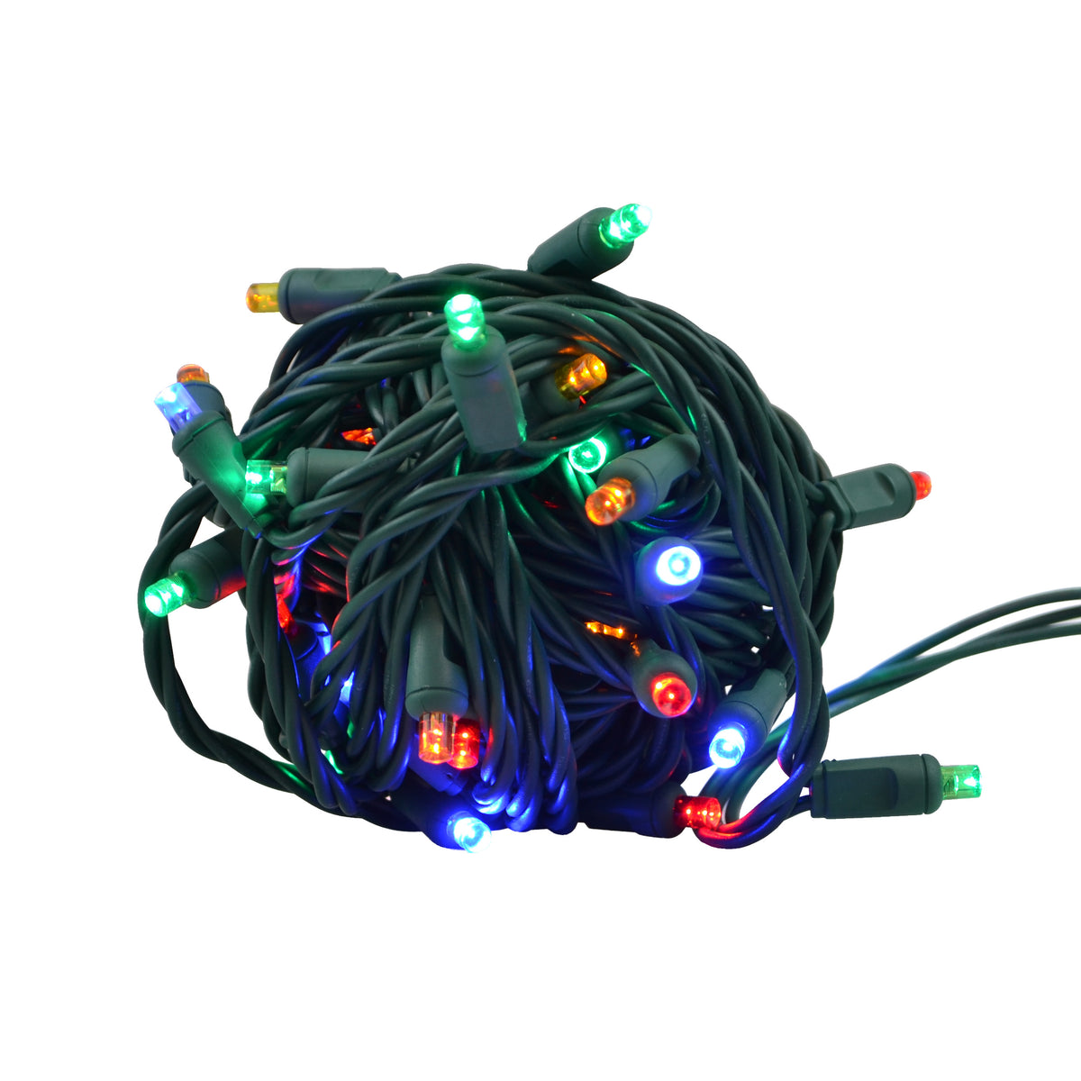 5MM Concave 50L Coax Lights - 6" Spacing - Green Cord (Balled)