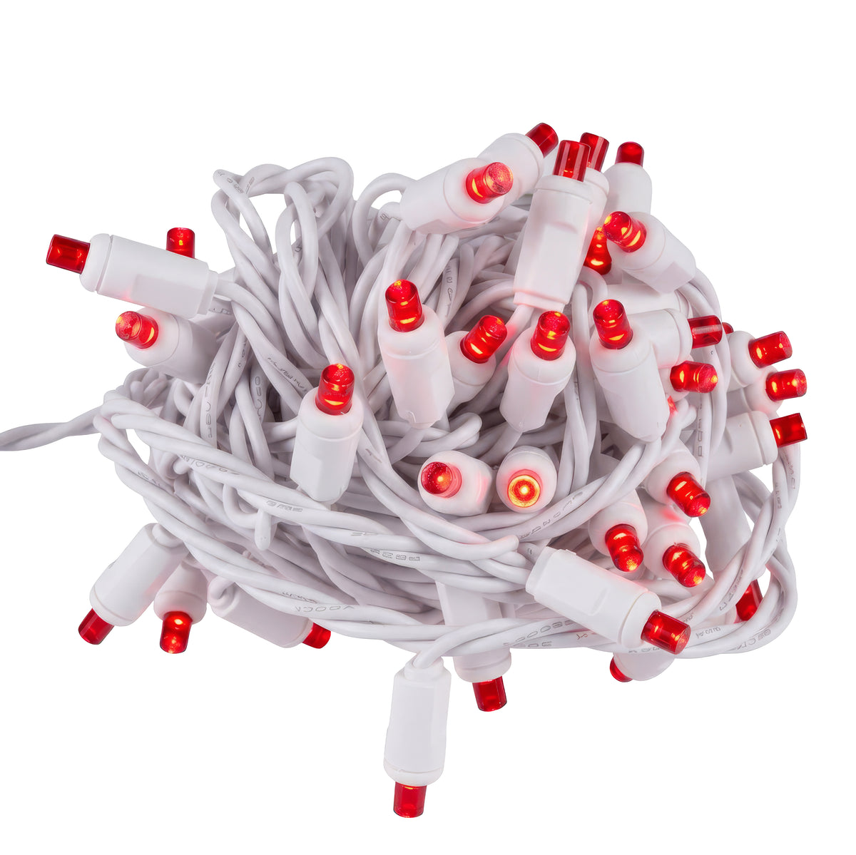 5MM Concave 50L Coax Lights - 6" Spacing - White Cord (Balled)