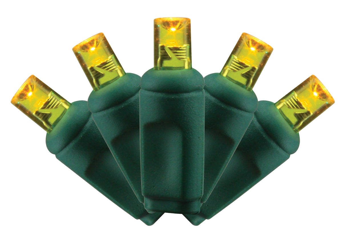 5MM Concave 70L Coax Lights - 4" Spacing - Green Cord (Balled)