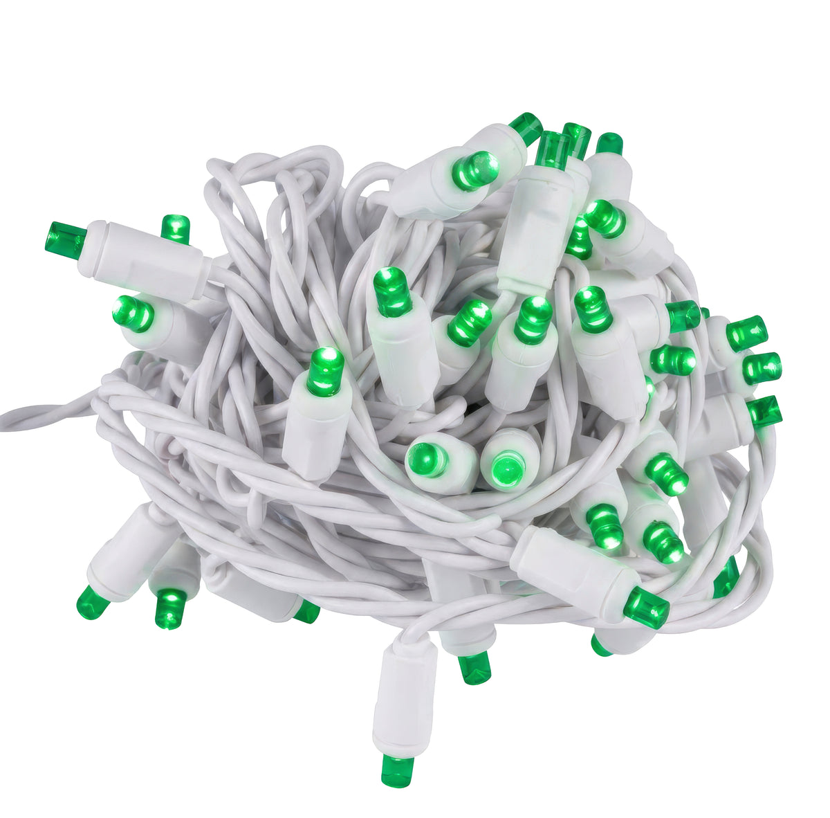 5MM Concave 70L Coax Lights - 4" Spacing - White Cord (Balled)