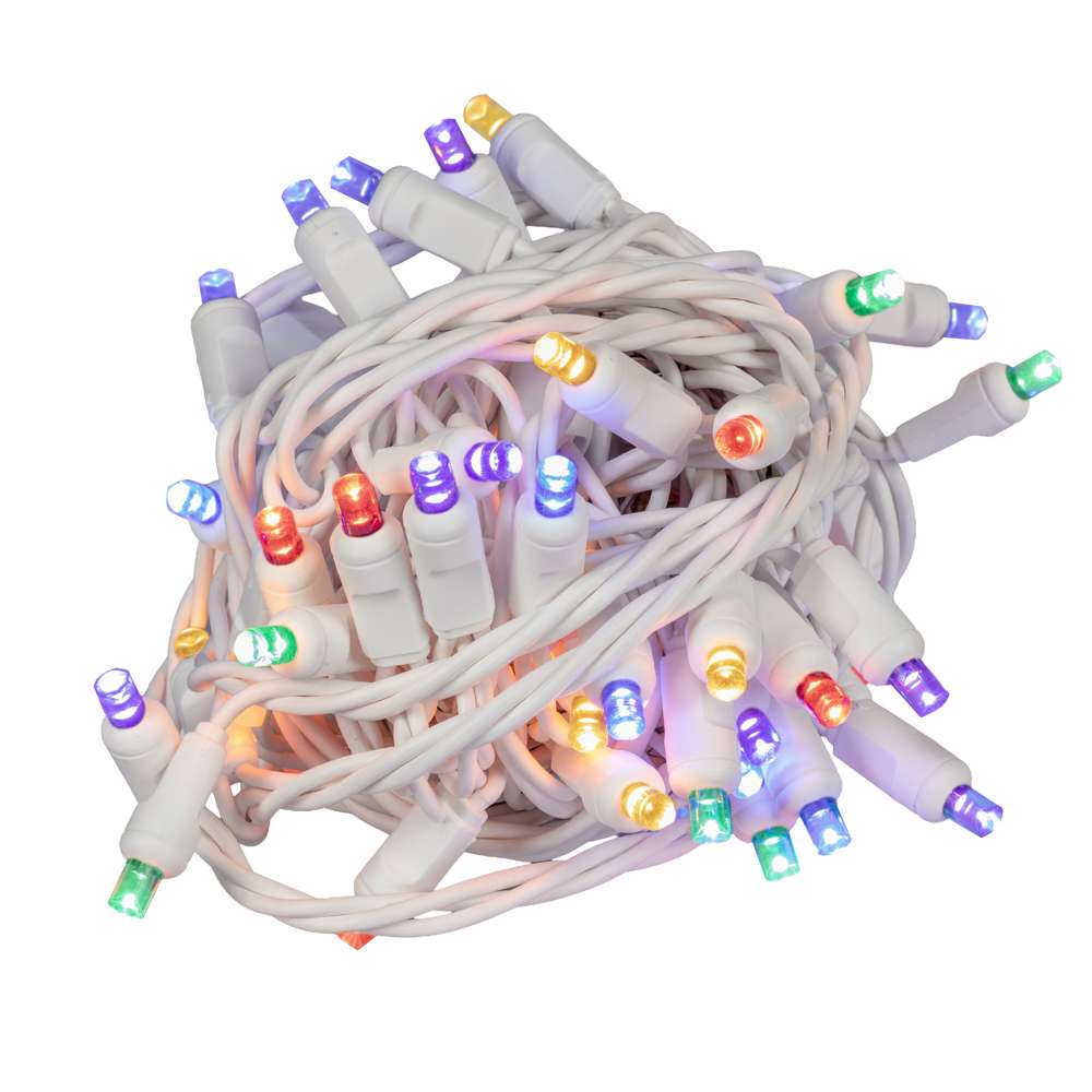 5MM Concave 70L Coax Lights - 4" Spacing - White Cord (Balled)