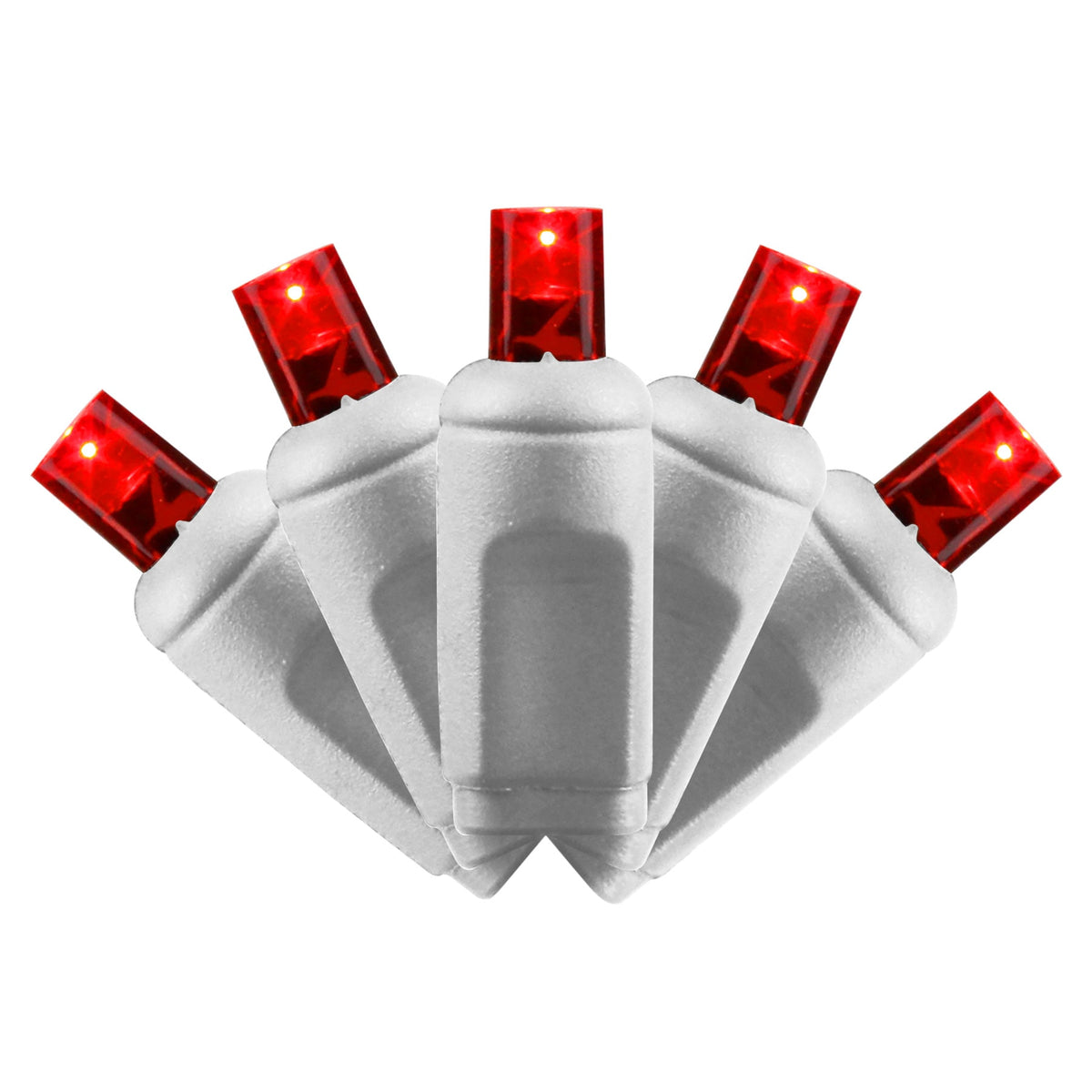 5MM Concave 70L Coax Lights - 4" Spacing - White Cord (Balled)