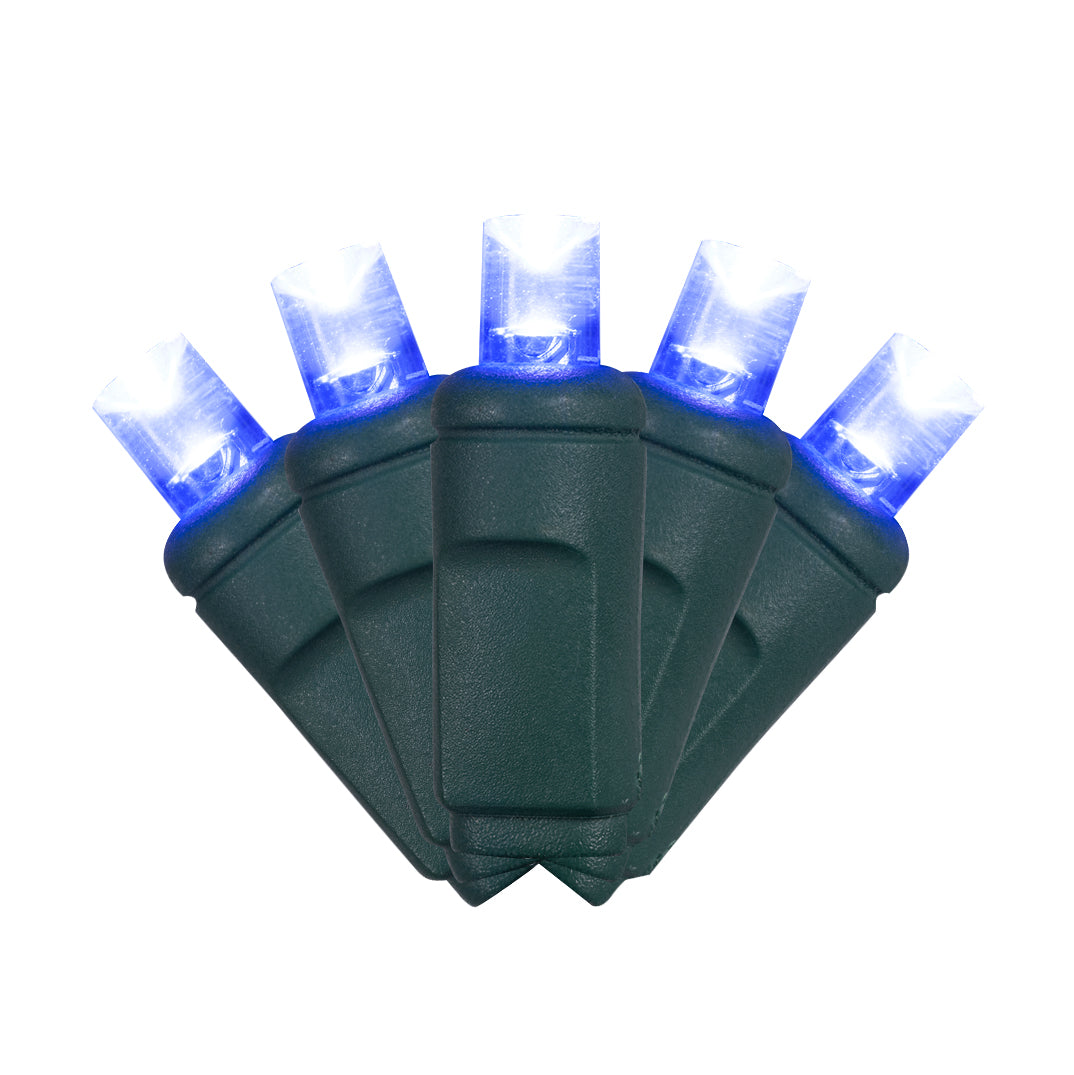 5MM Concave 70L Coax Lights - 6" Spacing - Green Cord (Balled)