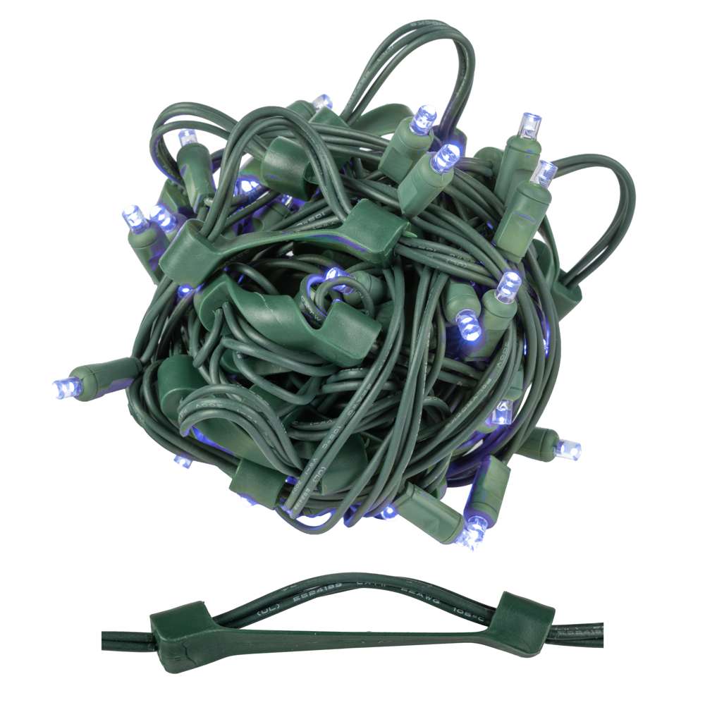 5MM Concave 70L Coax Lights - 6" Spacing - Green Cord (Balled)