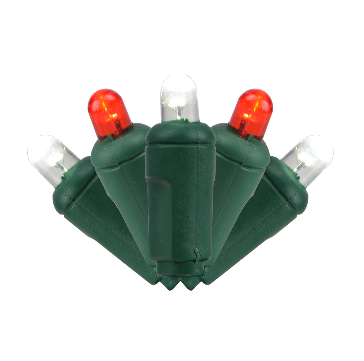 5MM Convex 50L Lights - 6" Spacing - Green Cord (Retail Box)