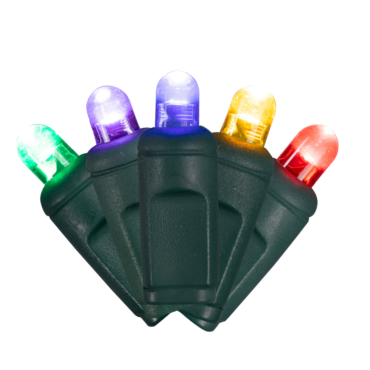 5MM Convex 50L Lights - 6" Spacing - Green Cord (Retail Box)