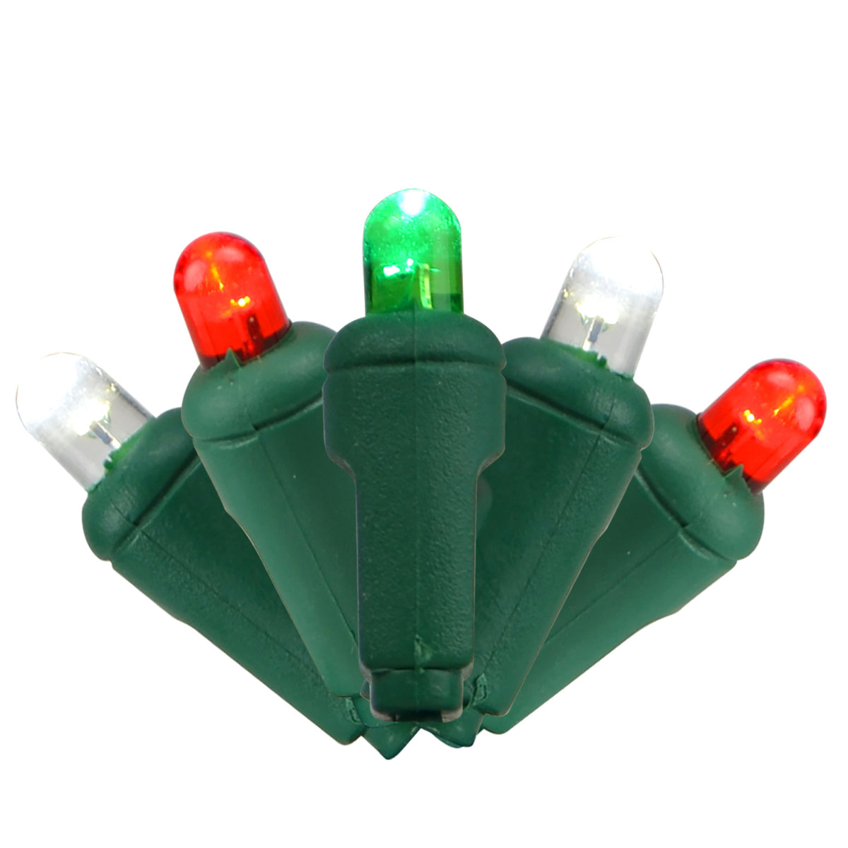 5MM Convex 50L Lights - 6" Spacing - Green Cord (Retail Box)