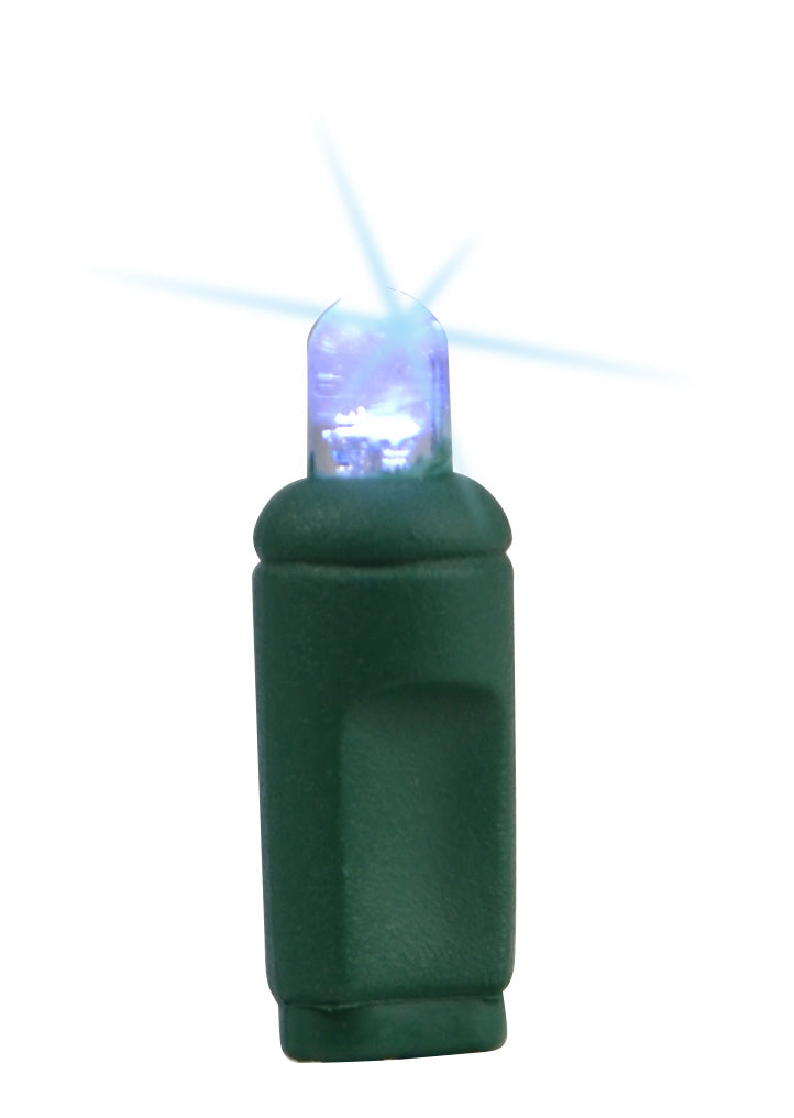 5MM Convex 50L Lights - 6" Spacing - Green Cord (Retail Box)
