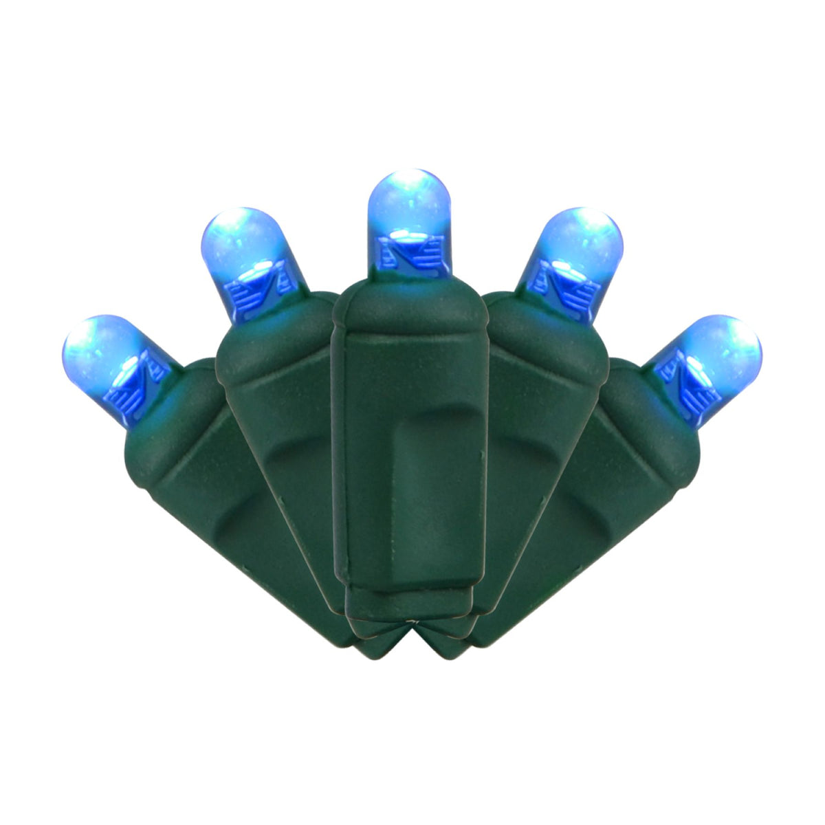 5MM Convex 50L Lights - 6" Spacing - Green Cord (Balled)