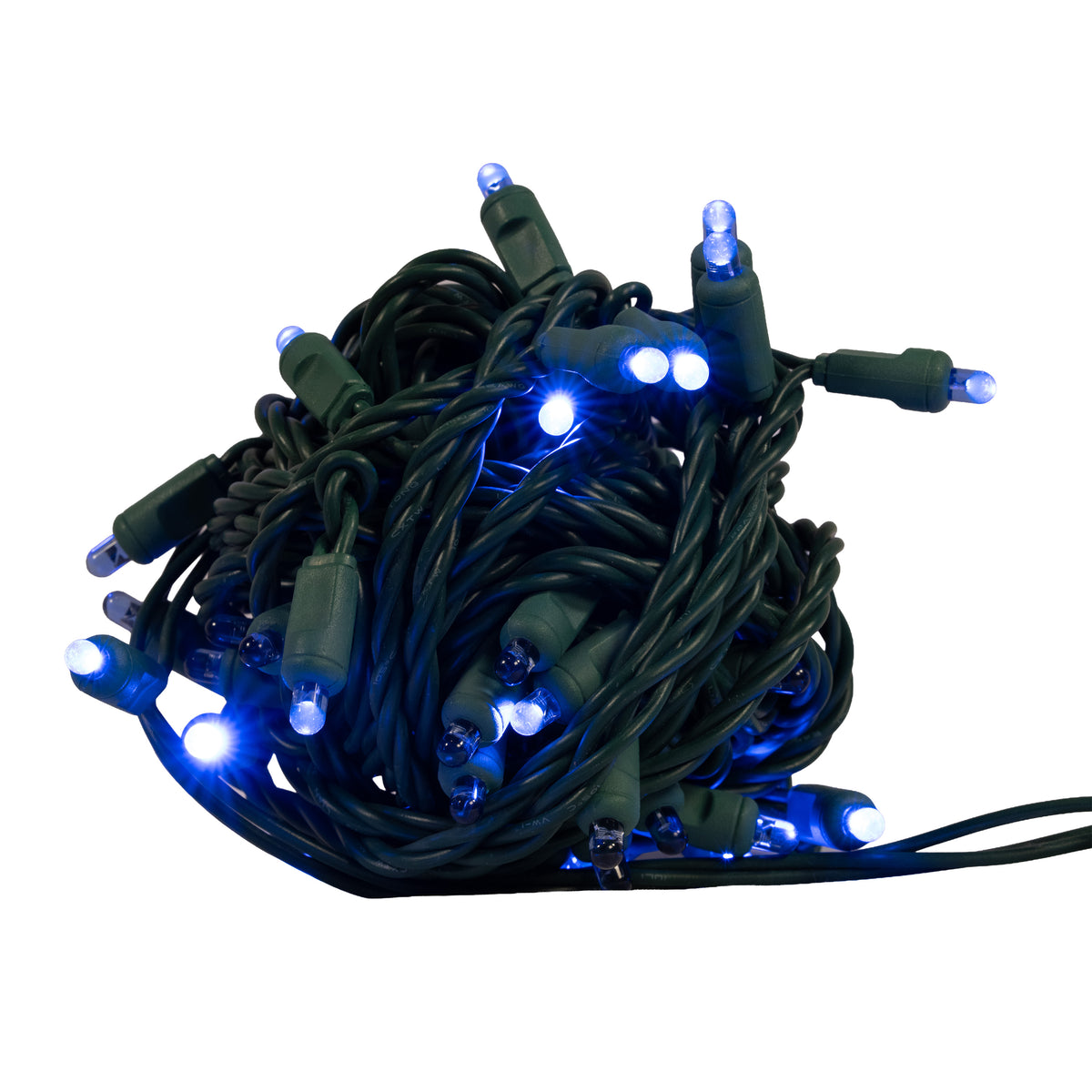 5MM Convex 50L Lights - 6" Spacing - Green Cord (Balled)