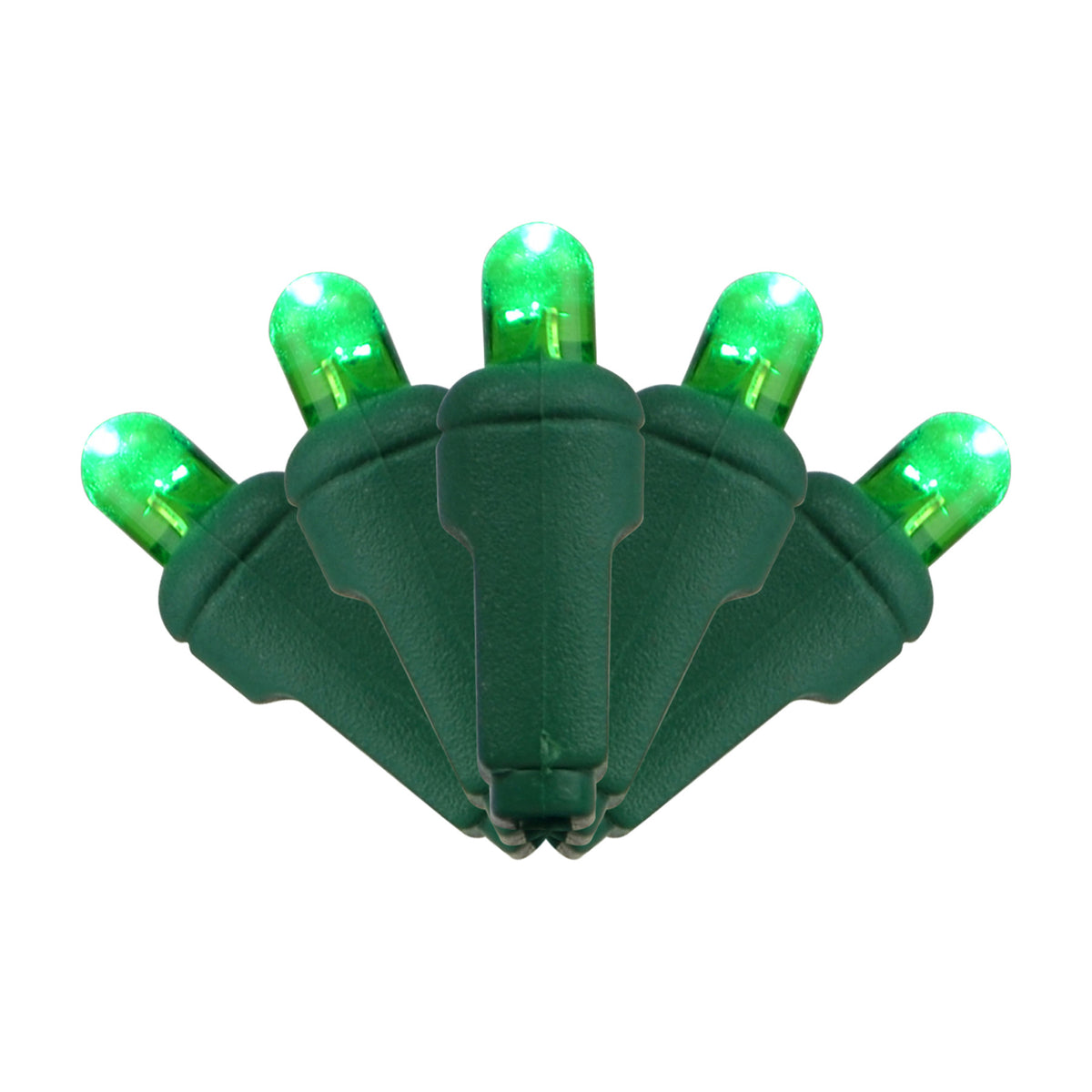 5MM Convex 50L Lights - 6" Spacing - Green Cord (Balled)