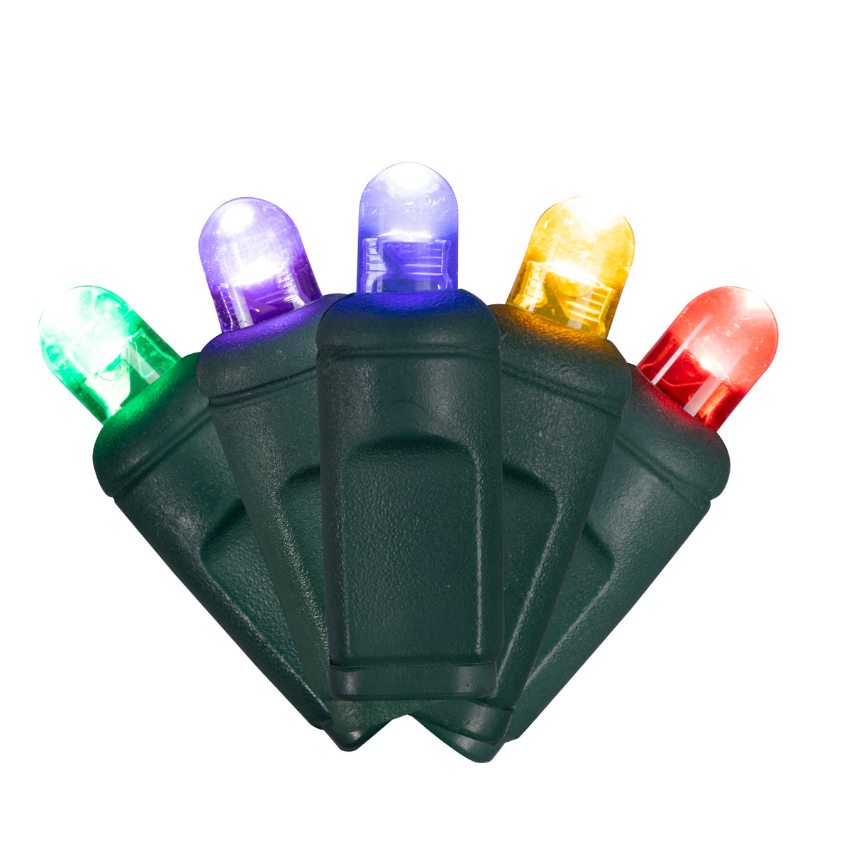 5MM Convex 50L Lights - 6" Spacing - Green Cord (Balled)