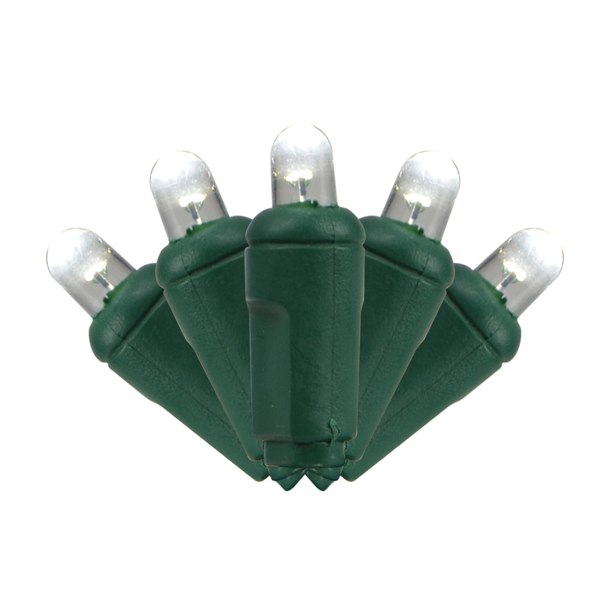 5MM Convex 50L Lights - 6" Spacing - Green Cord (Balled)