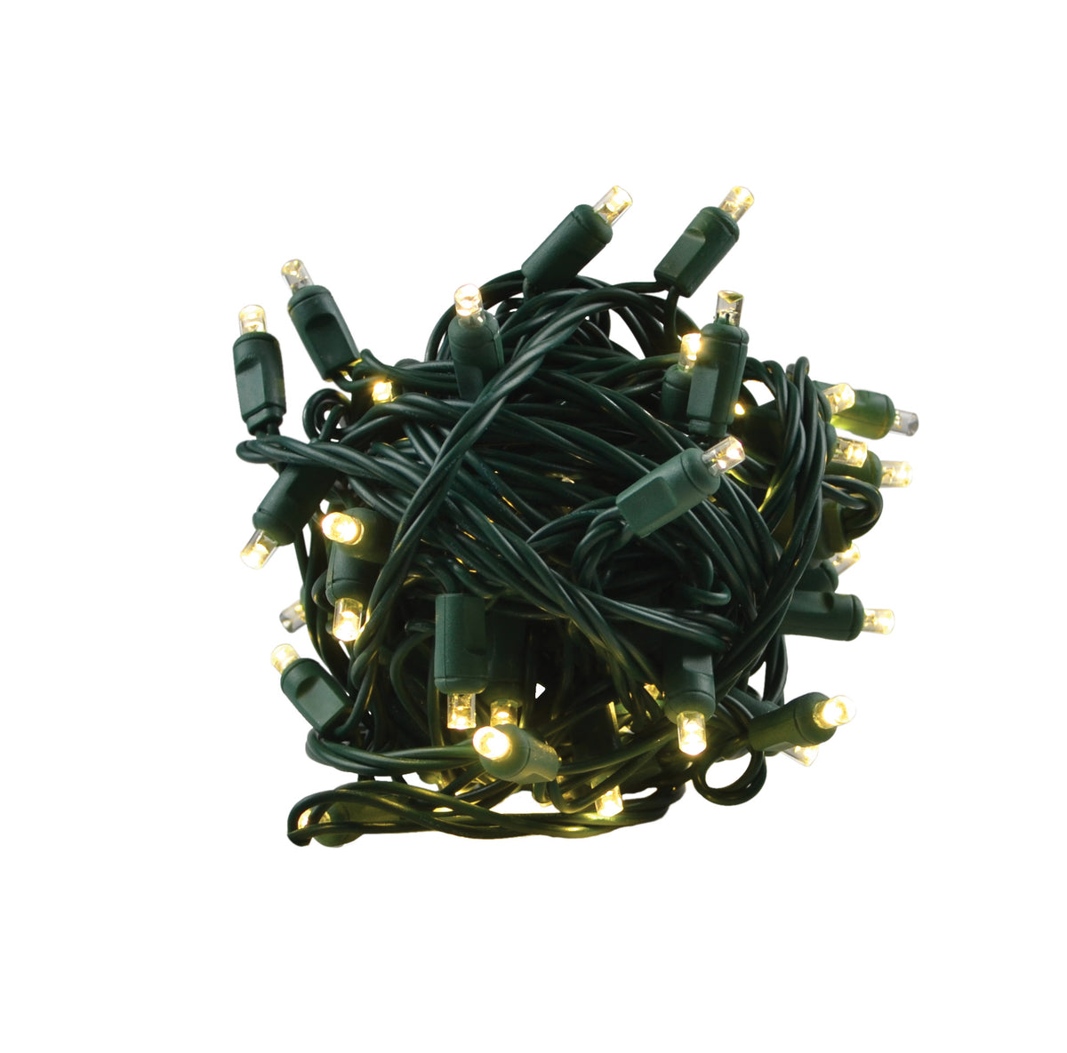 5MM Convex 50L Lights - 6" Spacing - Green Cord (Balled)
