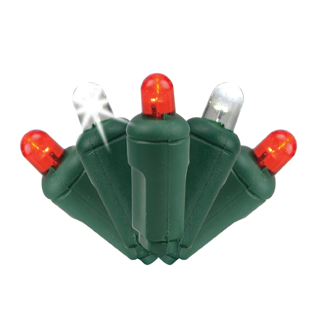 5MM Convex 50L Lights - 6" Spacing - Green Cord (Balled)