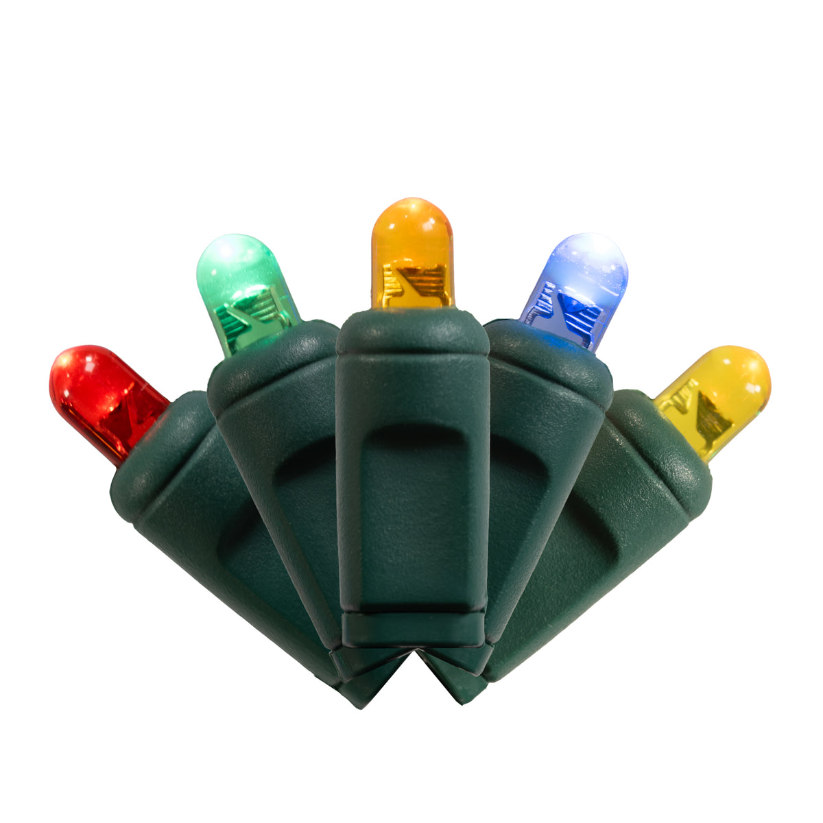 5MM Convex 50L Lights - 6" Spacing - Green Cord (Retail Box)