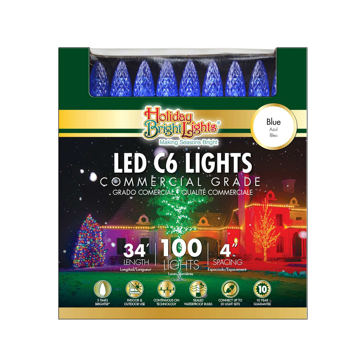 C6 100L 4" Spacing Commercial Lights (Retail Box)