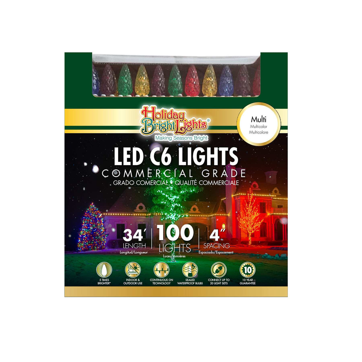 C6 100L 4" Spacing Commercial Lights (Retail Box)