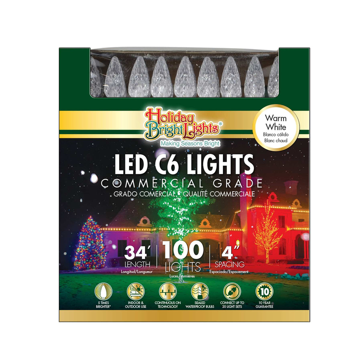 C6 100L 4" Spacing Commercial Lights (Retail Box)